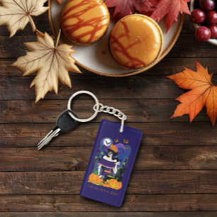 Llavero Bruja elegante de Halloween, azúcar de cráneo mora