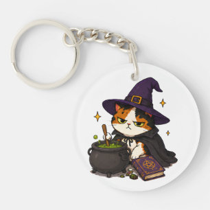 Llavero Bruja Gato Gruñón Halloween