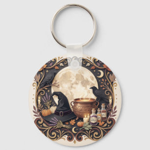 Llavero Bruja Gótica Vintage Halloween Mágico