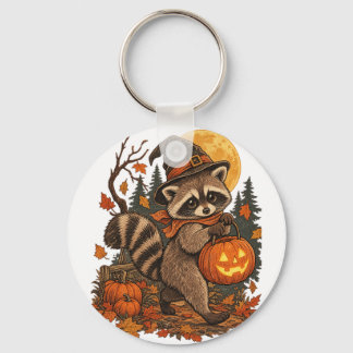 Llavero Bruja Mapache Vintage Halloween Calabaza Otoño