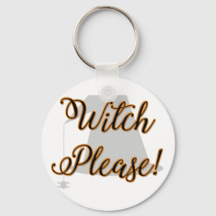 Llavero bruja por favor divertido halloween con sombrero