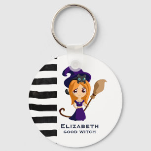 Llavero Bruja suave en Halloween Gorra morado