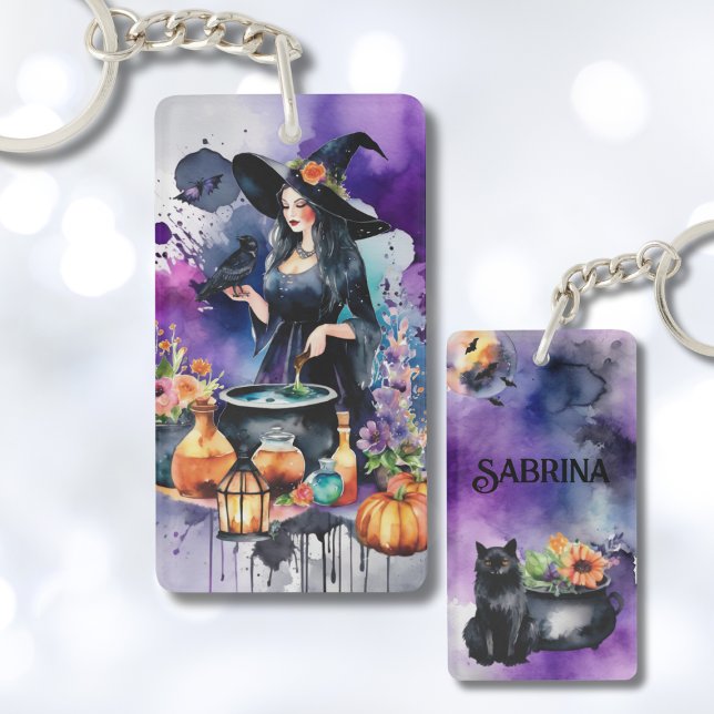 Llavero Brujas Personalizadas Hechizo Acuarela (Subido por el creador)