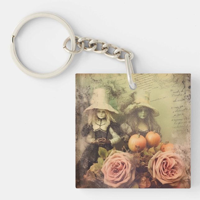 Llavero Brujería de Halloween vintage (1) (Frente)