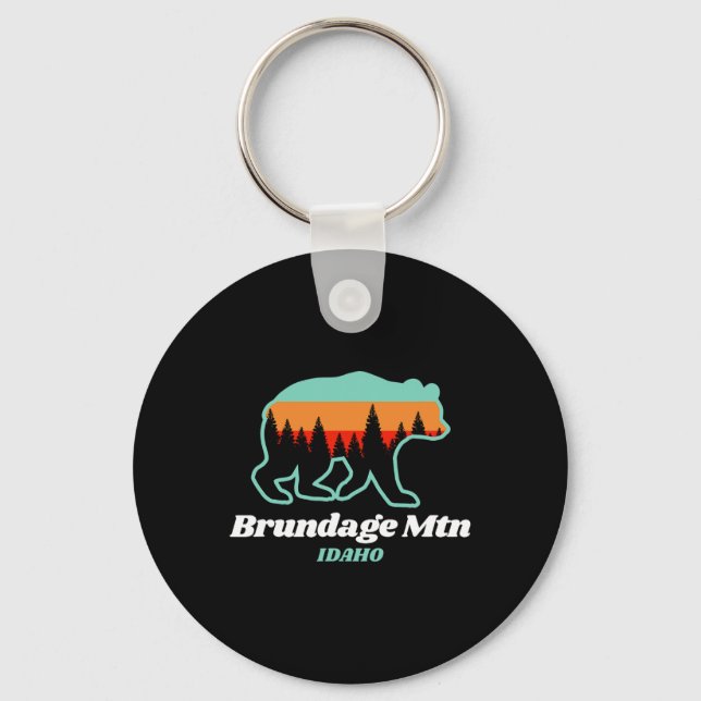 Llavero Brundage Mountain Idaho Skowboard Bear (Anverso)