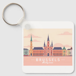 Llavero Bruselas Bélgica Grand Place Pastel Travel