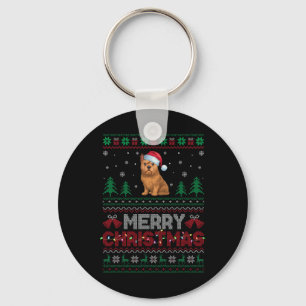 Llavero Bruselas Griffon Dog Amantes de Santa Hat Navidade
