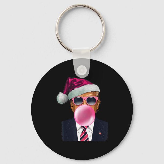Llavero Bubblegum Trump Blowing Bubble Gum Christmas Nk Tr (Anverso)