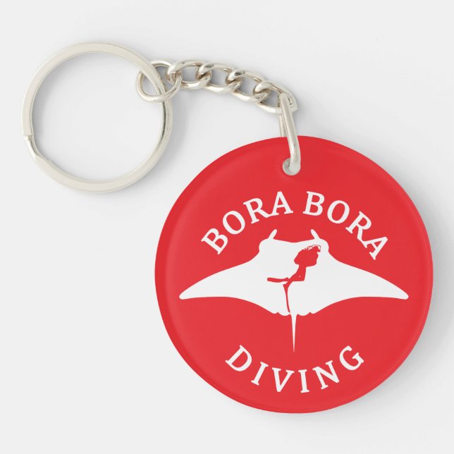 Llavero Buceo Con Manta En Bora Bora (Frente)
