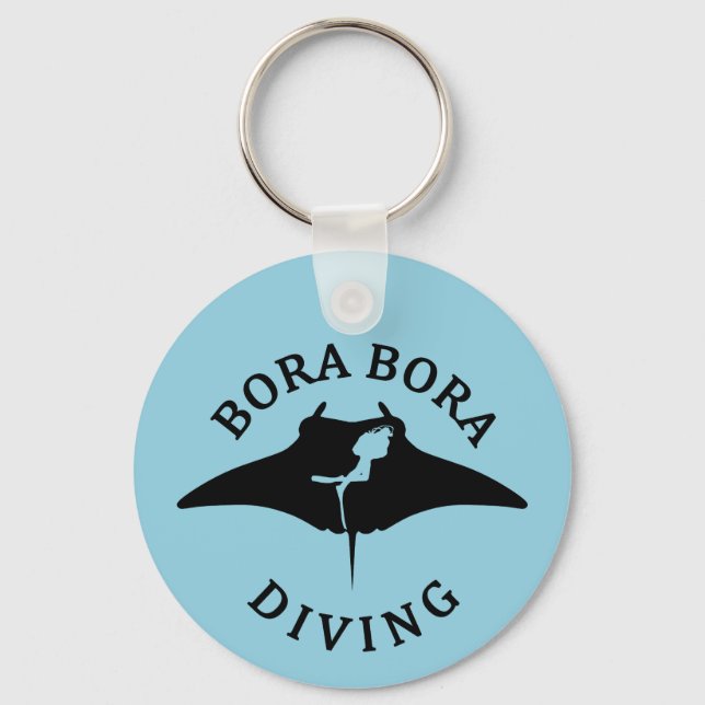 Llavero Buceo Con Manta En Bora Bora (Anverso)