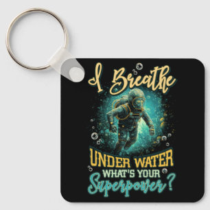 Llavero Buceo Scuba Respira Bajo El Agua Del Océano Acuáti