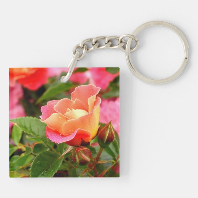 Llavero Bud Rosa rosa y Naranja (Atrás)