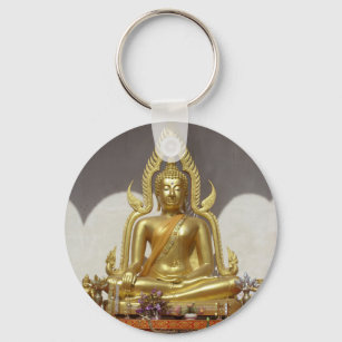 Llavero Buda tailandés de oro