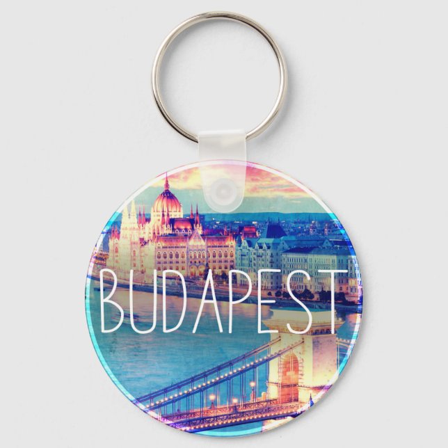 Llavero Budapest vintage, circle (Anverso)