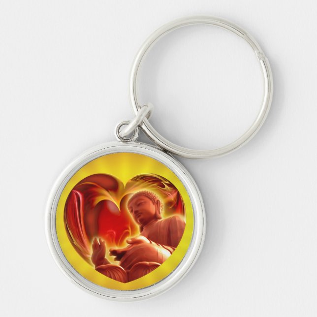 Llavero BUDDHA Heart | brillo amarillo (Frente)