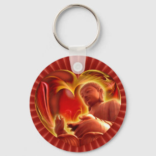 Llavero BUDDHA Heart   radial roja
