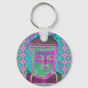 Llavero Buddha Pop in Magenta and Turquoise