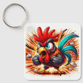 Llavero "Buddy Rooster" Double Sided Aluminum Keychain