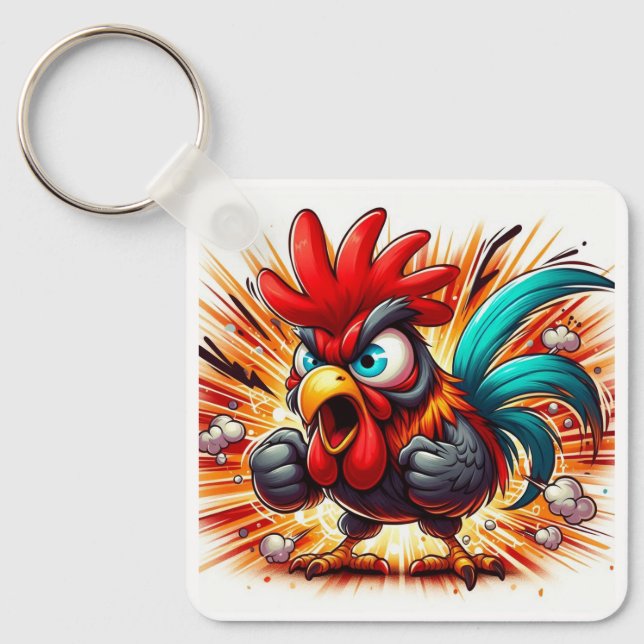 Llavero "Buddy Rooster" Double Sided Aluminum Keychain (Anverso)