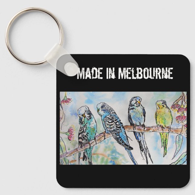 Llavero Budgie Budgerigar Bird Made In Melbourne Birds (Anverso)