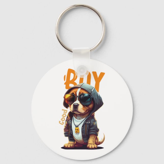 Llavero Buen chico perro cachorro (Anverso)