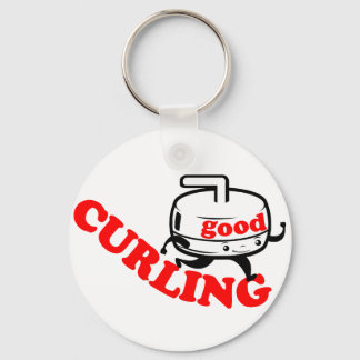 Llavero [ BUEN CURLING ] Regalos de retro "tipo de piedra"