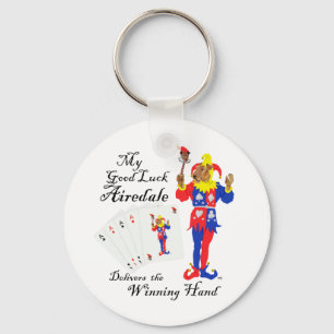 Llavero Buena suerte Poker Airedale Terrier