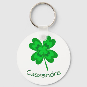 Llavero Buena Suerte Shamrock Nombre Monograma de Cuatro L