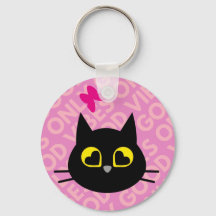¡BUENAS VIBAS SOLAMENTE! Funny Black Cat Key Ring