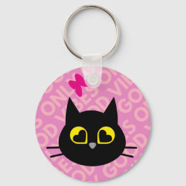 Llavero ¡BUENAS VIBAS SOLAMENTE! Funny Black Cat Key Ring