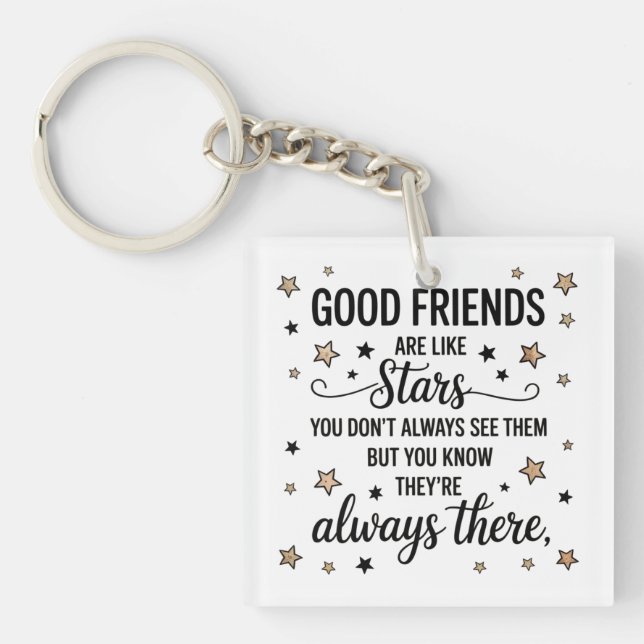 Llavero Buenos amigos son como estrellas Frase Inspiradora (Frente)