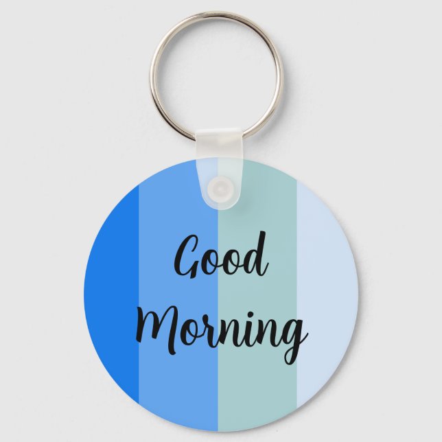 Llavero Buenos días con rayas azules (Anverso)