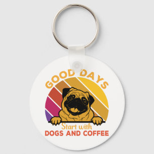 Llavero buenos días empezar con doge y café