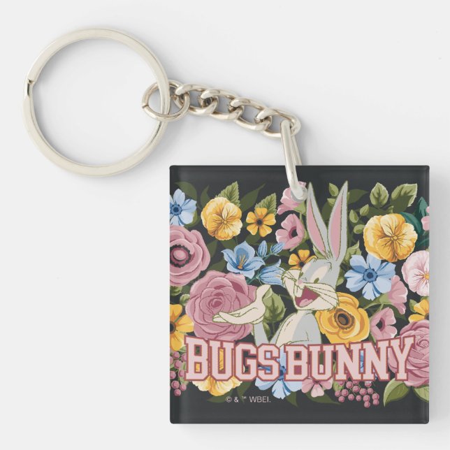 Llavero BUGS BUNNY™ Bordado Floral Gráfico (Frente)