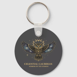 Llavero Búho Celestial Guardián Cósmico