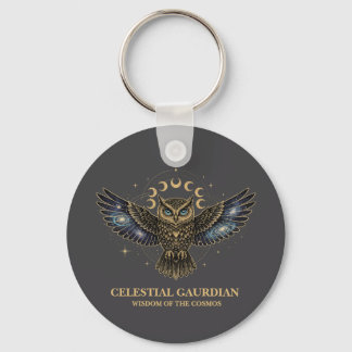 Llavero Búho Celestial Guardián Cósmico