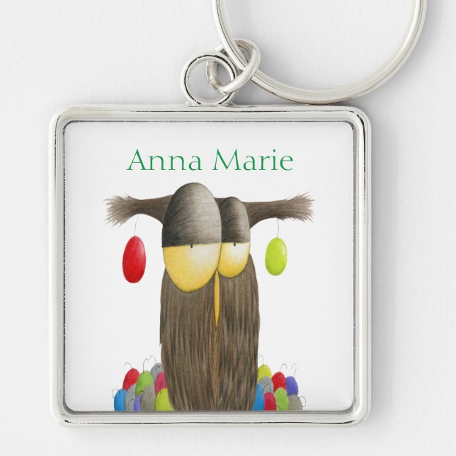 Llavero Búho de vacaciones de corte (Frente)