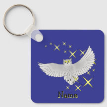 Búho Estrella Personalizado Fondo Azul Lindo