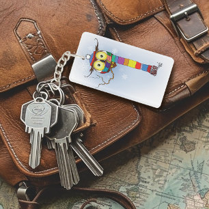 Llavero Búho Invernal Bonito Bufanda Arcoíris Gorro Capric