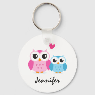 Llavero Búho personalizado lindo con el nombre personaliza