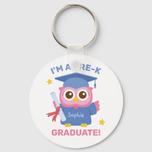 Llavero Búho Rosa Adorable, Soy un Graduado de Pre-K, Pers