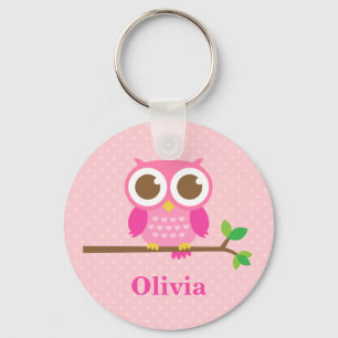 Llavero Búho Rosa Lindo para Niñas en Rama