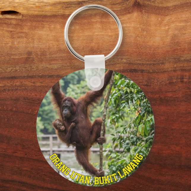 Llavero Bukit Lawang Sumatra Orangutan Jungle Keychain (Reverso )