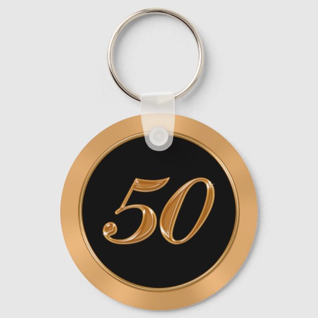 Llavero BULK Cheap 50 Aniversario Keychain Gold Black (Anverso)