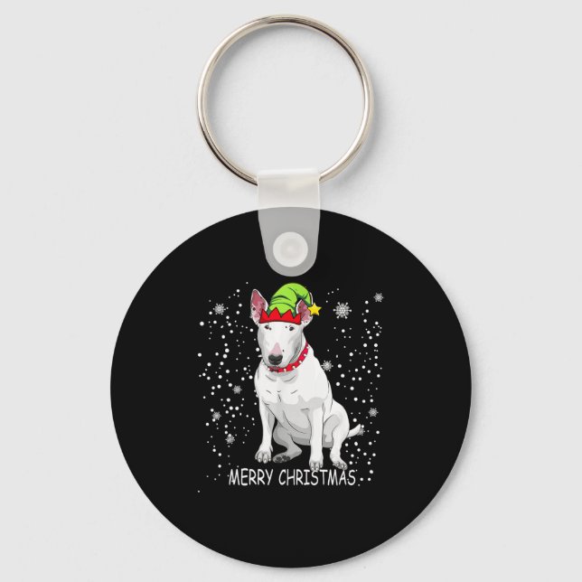 Llavero Bull Terrier Dog Tree Christmas Sweater Xmas Dogs  (Anverso)