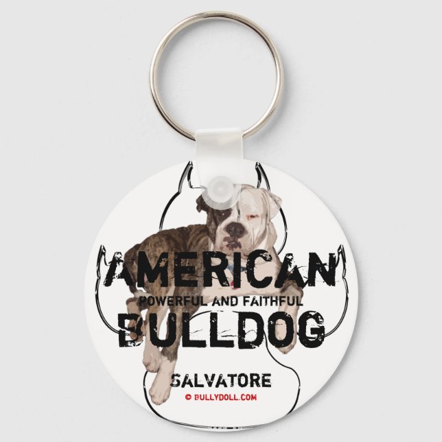 Llavero Bulldog americano Keychain Unikat Salvatore (Anverso)