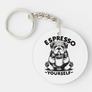 Llavero Bulldog con Espresso Caliente