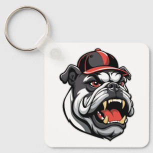 LLAVERO BULLDOG CON GORRA DE BÉISBOL