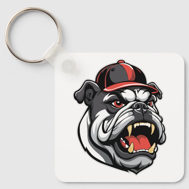 LLAVERO BULLDOG CON GORRA DE BÉISBOL (Anverso)