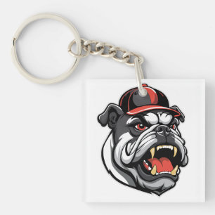 LLAVERO BULLDOG CON GORRA DE BÉISBOL